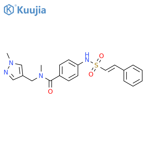N-methyl-N-[(1-methyl-1H-pyrazol-4-yl)methyl]-4-(2-phenylethenesulfonamido)benzamide structure