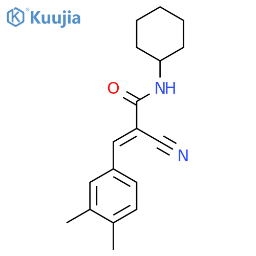 2-cyano-N-cyclohexyl-3-(3,4-dimethylphenyl)prop-2-enamide structure