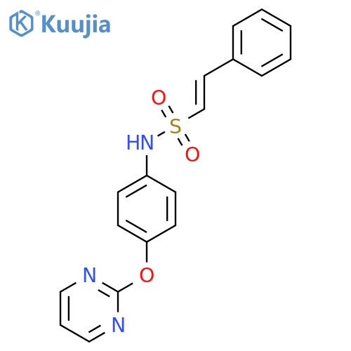 2-phenyl-N-[4-(pyrimidin-2-yloxy)phenyl]ethene-1-sulfonamide structure