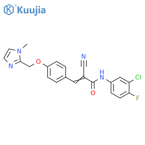N-(3-Chloro-4-fluorophenyl)-2-cyano-3-[4-[(1-methyl-1H-imidazol-2-yl)methoxy]phenyl]-2-propenamide structure