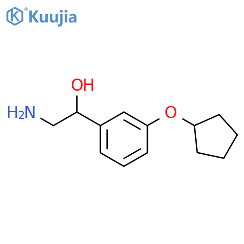 2-amino-1-3-(cyclopentyloxy)phenylethan-1-ol structure
