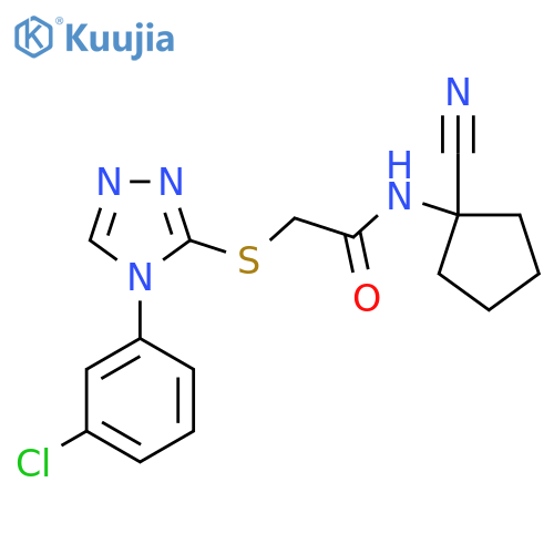 2-{[4-(3-chlorophenyl)-4H-1,2,4-triazol-3-yl]sulfanyl}-N-(1-cyanocyclopentyl)acetamide structure