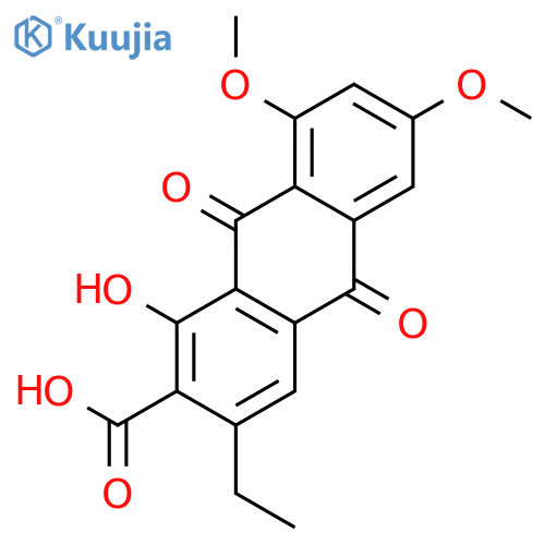 2-Anthracenecarboxylicacid, 3-ethyl-9,10-dihydro-1-hydroxy-6,8-dimethoxy-9,10-dioxo- structure