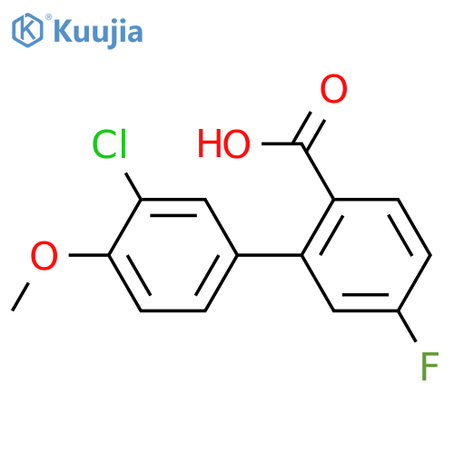 2-(3-Chloro-4-methoxyphenyl)-4-fluorobenzoic acid structure