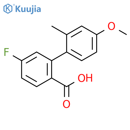 4-fluoro-2-(4-methoxy-2-methylphenyl)benzoic acid structure