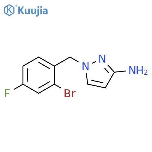1H-Pyrazol-3-amine, 1-[(2-bromo-4-fluorophenyl)methyl]- structure