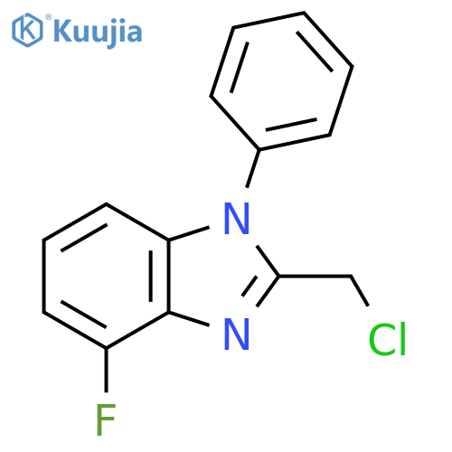 2-(chloromethyl)-4-fluoro-1-phenyl-1H-1,3-benzodiazole structure