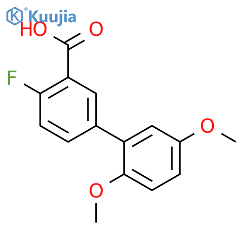 5-(2,5-dimethoxyphenyl)-2-fluorobenzoic acid structure