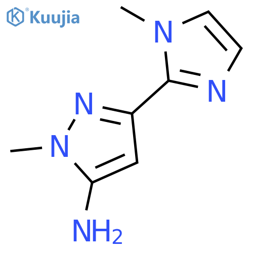 1-methyl-3-(1-methyl-1H-imidazol-2-yl)-1H-pyrazol-5-amine structure