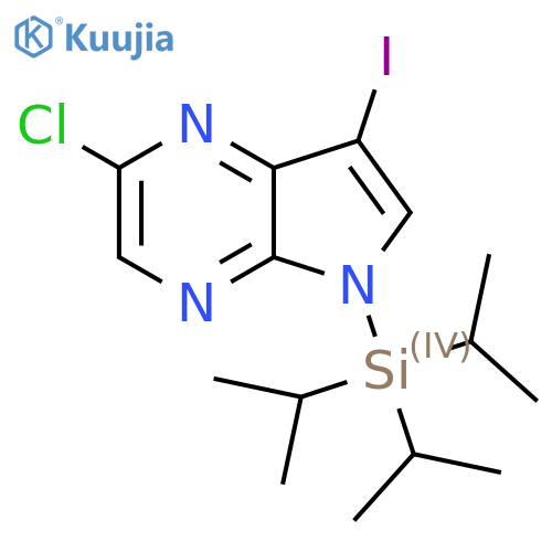 2-Chloro-7-iodo-5-(triisopropylsilyl)-5H-pyrrolo[2,3-b]pyrazine structure