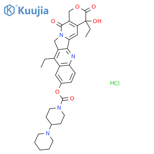 10,19-diethyl-19-hydroxy-14,18-dioxo-17-oxa-3,13-diazapentacyclo11.8.0.0^{2,11}.0^{4,9}.0^{15,20}henicosa-1(21),2,4,6,8,10,15(20)-heptaen-7-yl 1,4'-bipiperidine-1'-carboxylate hydrochloride structure