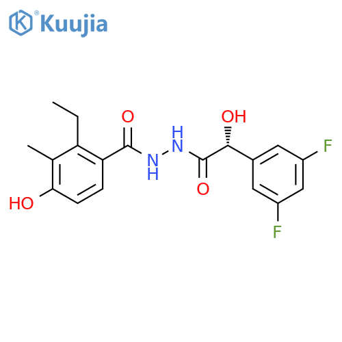 (alphaR)-3,5-Difluoro-alpha-hydroxybenzeneacetic acid 2-(2-ethyl-4-hydroxy-3-methylbenzoyl)hydrazide structure