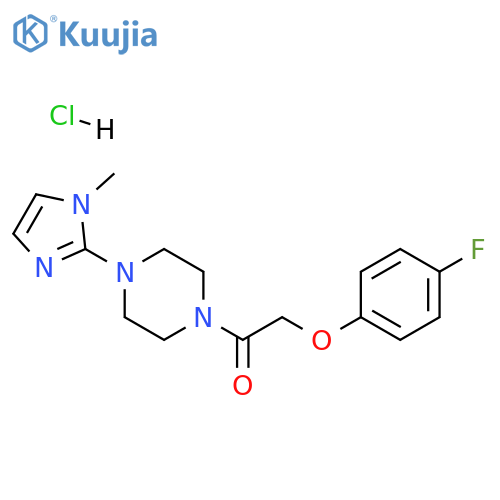 2-(4-fluorophenoxy)-1-4-(1-methyl-1H-imidazol-2-yl)piperazin-1-ylethan-1-one hydrochloride structure