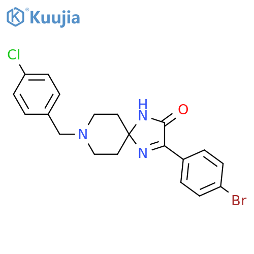 3-(4-bromophenyl)-8-[(4-chlorophenyl)methyl]-1,4,8-triazaspiro[4.5]dec-3-en-2-one structure