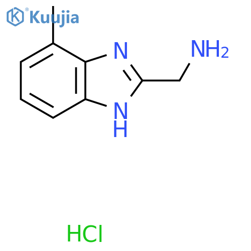 (4-methyl-1H-1,3-benzodiazol-2-yl)methanamine hydrochloride structure