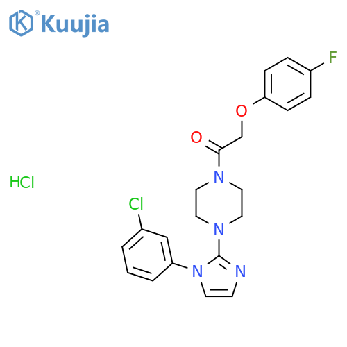 1-{4-1-(3-chlorophenyl)-1H-imidazol-2-ylpiperazin-1-yl}-2-(4-fluorophenoxy)ethan-1-one hydrochloride structure