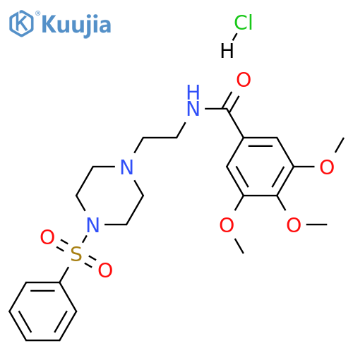 N-[2-[4-(benzenesulfonyl)piperazin-1-yl]ethyl]-3,4,5-trimethoxybenzamide:hydrochloride structure