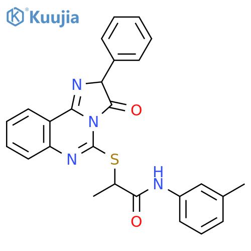 N-(3-methylphenyl)-2-({3-oxo-2-phenyl-2H,3H-imidazo[1,2-c]quinazolin-5-yl}sulfanyl)propanamide structure