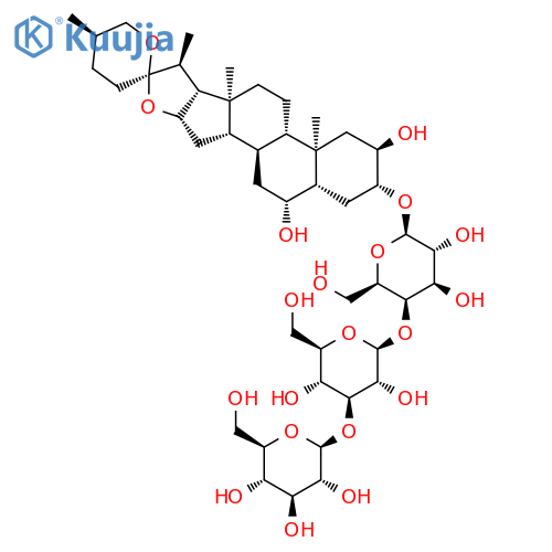 b-D-Galactopyranoside, (2a,3b,5a,6b,25R)-2,6-dihydroxyspirostan-3-ylO-b-D-glucopyranosyl-(1®3)-O-b-D-glucopyranosyl-(1®4)- (9CI) structure