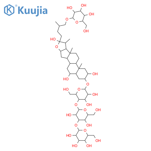 β-D-Galactopyranoside, (2α,3β,5α,6β,22α,25R)-26-(β-D-glucopyranosyloxy)-2,6,22-trihydroxyfurostan-3-yl O-β-D-glucopyranosyl-(1→3)-O-β-D-glucopyranosyl-(1→4)- structure