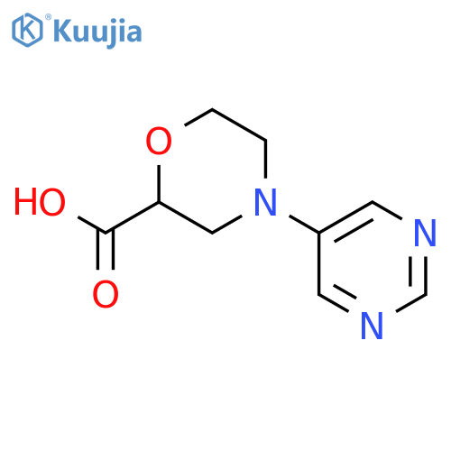 4-(Pyrimidin-5-yl)morpholine-2-carboxylic acid structure