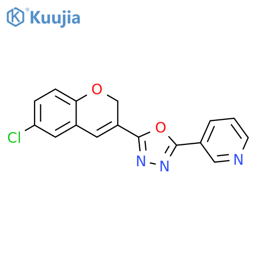3-[5-(6-chloro-2H-chromen-3-yl)-1,3,4-oxadiazol-2-yl]pyridine structure