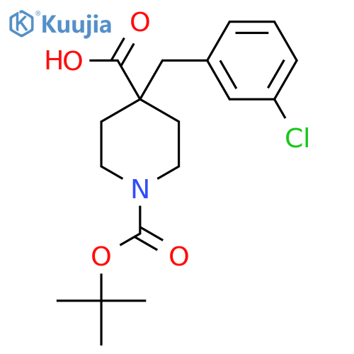1-(tert-Butoxycarbonyl)-4-(3-chlorobenzyl)piperidine-4-carboxylic acid structure