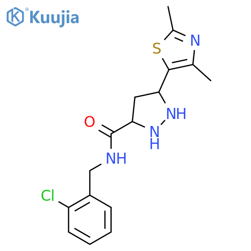 N-(2-chlorophenyl)methyl-3-(2,4-dimethyl-1,3-thiazol-5-yl)-1H-pyrazole-5-carboxamide structure