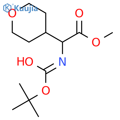 methyl 2-(tert-butoxycarbonylamino)-2-tetrahydropyran-4-yl-acetate structure