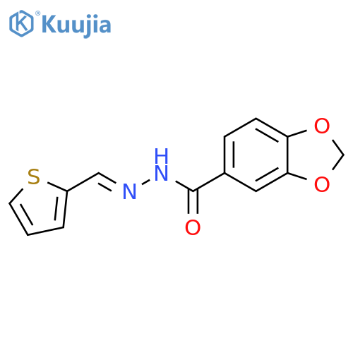 N'-[(1E)-(thiophen-2-yl)methylidene]-2H-1,3-benzodioxole-5-carbohydrazide structure