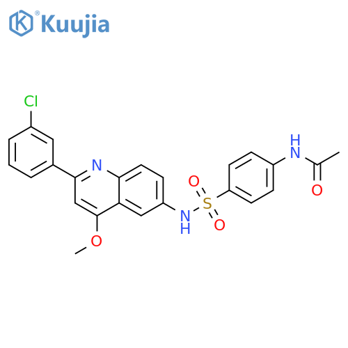N-(4-{[2-(3-chlorophenyl)-4-methoxyquinolin-6-yl]sulfamoyl}phenyl)acetamide structure