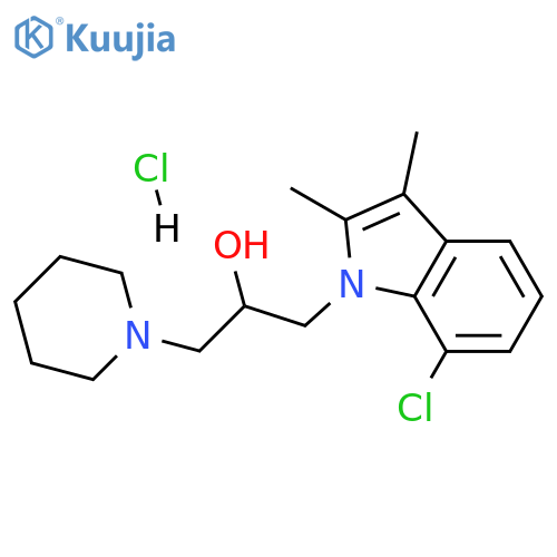 1-(7-chloro-2,3-dimethyl-1H-indol-1-yl)-3-(piperidin-1-yl)propan-2-ol hydrochloride structure