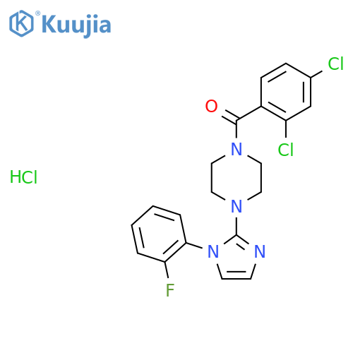 1-(2,4-dichlorobenzoyl)-4-1-(2-fluorophenyl)-1H-imidazol-2-ylpiperazine hydrochloride structure