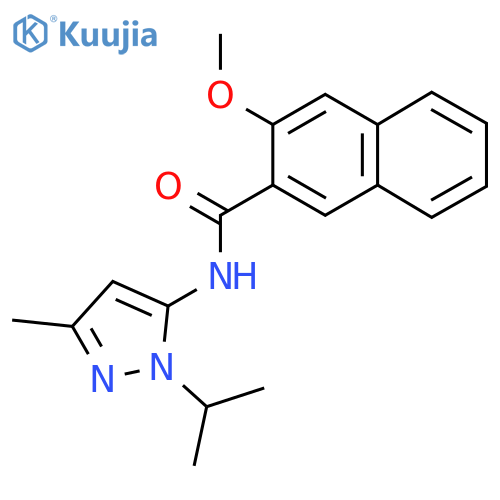 3-methoxy-N-3-methyl-1-(propan-2-yl)-1H-pyrazol-5-ylnaphthalene-2-carboxamide structure