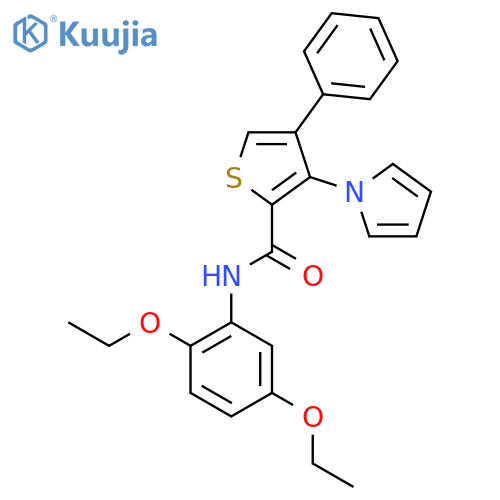 N-(2,5-diethoxyphenyl)-4-phenyl-3-(1H-pyrrol-1-yl)thiophene-2-carboxamide structure