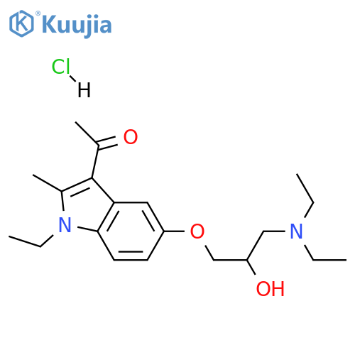 1-[5-[3-(diethylamino)-2-hydroxypropoxy]-1-ethyl-2-methylindol-3-yl]ethanone:hydrochloride structure