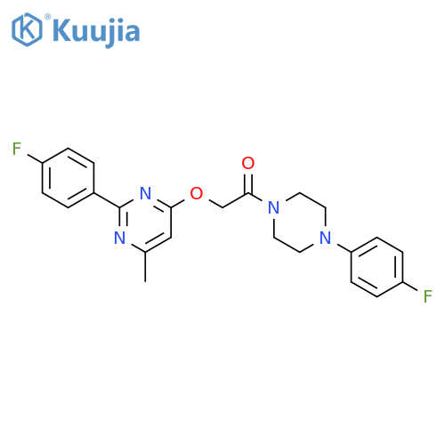 2-{[2-(4-fluorophenyl)-6-methylpyrimidin-4-yl]oxy}-1-[4-(4-fluorophenyl)piperazin-1-yl]ethan-1-one structure