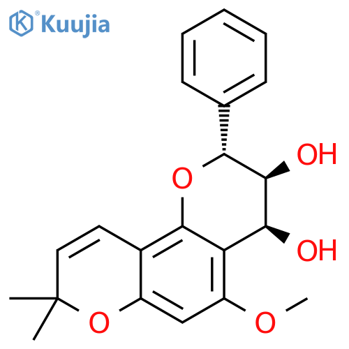 2H,8H-Benzo[1,2-b:3,4-b']dipyran-3,4-diol,3,4-dihydro-5-methoxy-8,8-dimethyl-2-phenyl-, (2R,3S,4S)- (9CI) structure