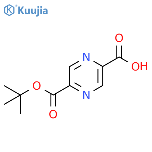 5-[(tert-butoxy)carbonyl]pyrazine-2-carboxylic acid structure