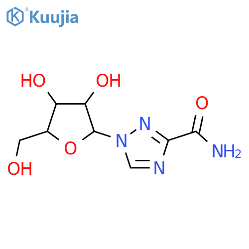 1-[3,4-dihydroxy-5-(hydroxymethyl)oxolan-2-yl]-1H-1,2,4-triazole-3-carboxamide structure