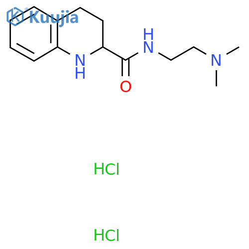 N-[2-(dimethylamino)ethyl]-1,2,3,4-tetrahydroquinoline-2-carboxamide dihydrochloride structure
