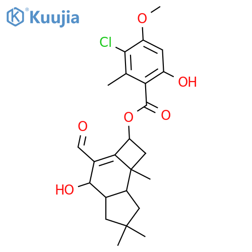 6-Protoilludene-5,8,14-triol; (5β,8β)-form, 14-Aldehyde, 5-O-(3-chloro-6-hydroxy-4-methoxy-2-methylbenzoyl) structure