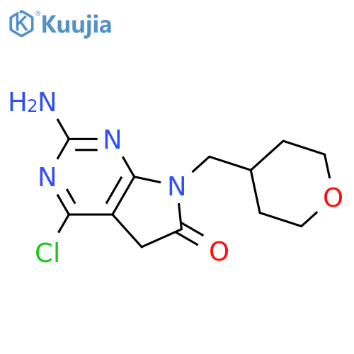 2-Amino-4-chloro-7-((tetrahydro-2H-pyran-4-yl)methyl)-5H-pyrrolo[2,3-d]pyrimidin-6(7H)-one structure