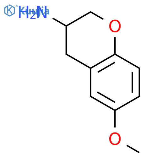 6-methoxy-3,4-dihydro-2H-1-benzopyran-3-amine structure