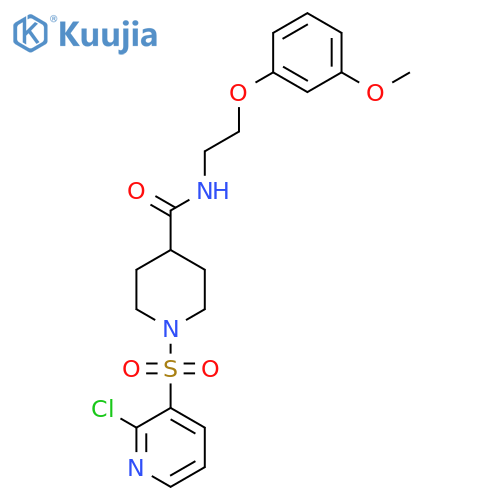 1-[(2-chloropyridin-3-yl)sulfonyl]-N-[2-(3-methoxyphenoxy)ethyl]piperidine-4-carboxamide structure