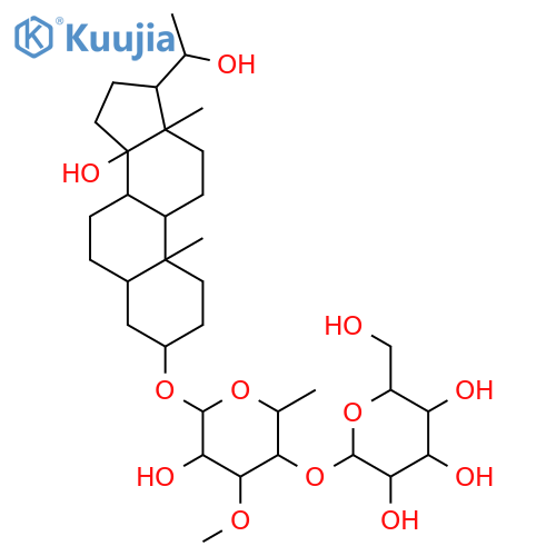 b-D-Galactopyranoside, (3b,14b)-14,20-dihydroxypregnan-3-yl 6-deoxy-4-O-b-D-glucopyranosyl-3-O-methyl-(9CI) structure