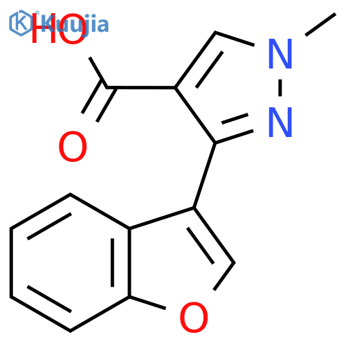 3-(1-Benzofuran-3-yl)-1-methyl-1H-pyrazole-4-carboxylic acid structure