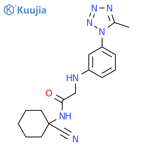 N-(1-cyanocyclohexyl)-2-{[3-(5-methyl-1H-1,2,3,4-tetrazol-1-yl)phenyl]amino}acetamide structure