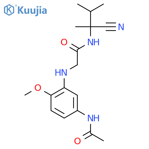 N-(1-cyano-1,2-dimethylpropyl)-2-[(5-acetamido-2-methoxyphenyl)amino]acetamide structure