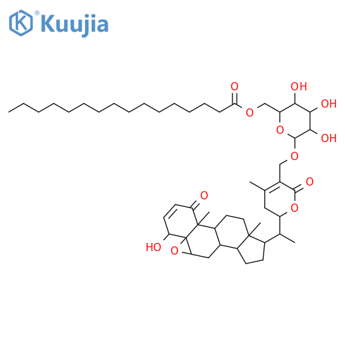 Ergosta-2,24-dien-26-oicacid, 5,6-epoxy-4,22-dihydroxy-1-oxo-27-[[6-O-(1-oxohexadecyl)-b-D-glucopyranosyl]oxy]-, d-lactone, (4b,5b,6b,22R)- structure